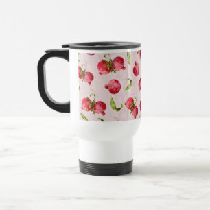 Caneca Térmica Ilustração Botânica de Romã Desenhada à Mão