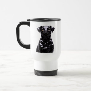 Caneca Térmica Ilustração da Face do Cão Preto