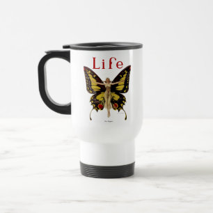 Caneca Térmica Ilustração da Mulher Voadora Flapper Butterfly