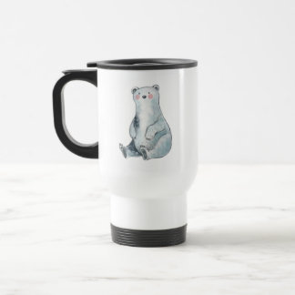Caneca Térmica Ilustração da Vida Selvagem do Urso Ártico Arte Po