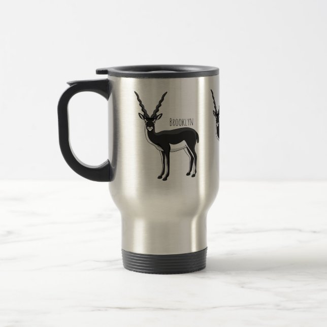 Caneca Térmica Ilustração de antílope Blackbuck (Esquerda)
