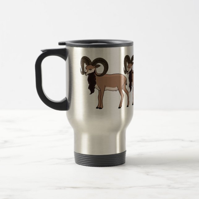 Caneca Térmica Ilustração de cabra Mouflon (Esquerda)