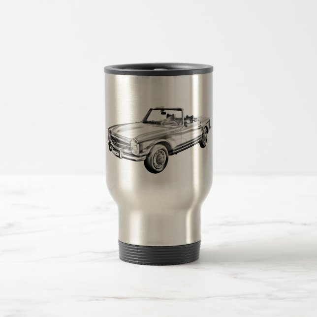 Caneca Térmica Ilustração de carro conversível Mercedes Benz 280  (Centro)