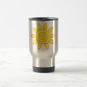 Caneca Térmica Ilustração de Crianças Desenhando o Sol Fofa