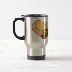 Caneca Térmica Ilustração de desenho animado burrito