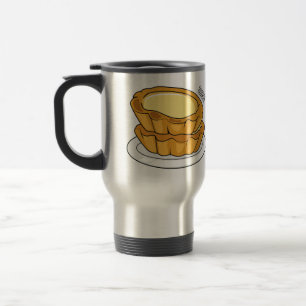 Caneca Térmica Ilustração de desenho animado com tarte de ovo