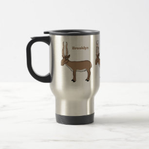Caneca Térmica Ilustração de desenho animado de antílope Saiga