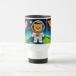Caneca Térmica Ilustração de desenho animado de astronauta de urs