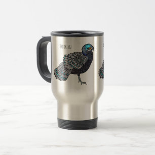 Caneca Térmica ilustração de desenho animado de ave faisão-pavão