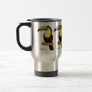 Caneca Térmica Ilustração de desenho animado de ave tucano-de-bic
