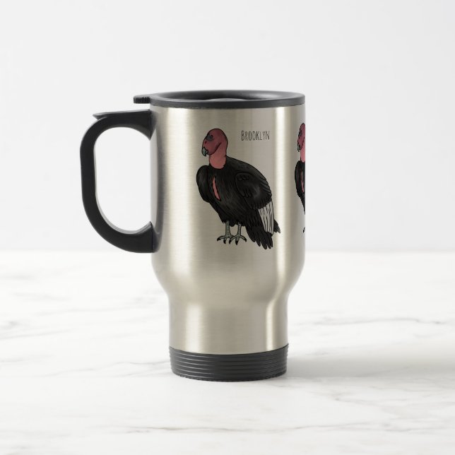 Caneca Térmica Ilustração de desenho animado de aves condor da Ca (Esquerda)