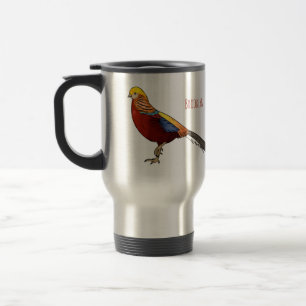 Caneca Térmica ilustração de desenho animado de aves faisão do ou