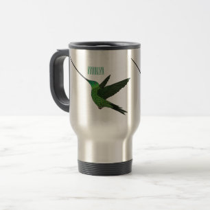 Caneca Térmica Ilustração de desenho animado de beija-flor-espada