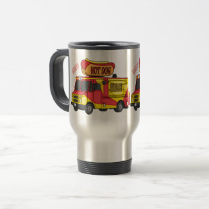 Caneca Térmica Ilustração de desenho animado de caminhão com comi