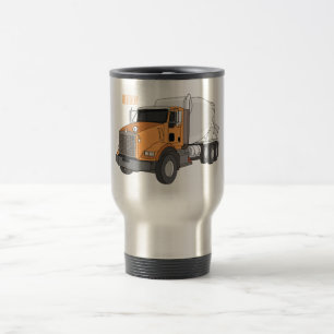 Caneca Térmica Ilustração de desenho animado de caminhão misturad
