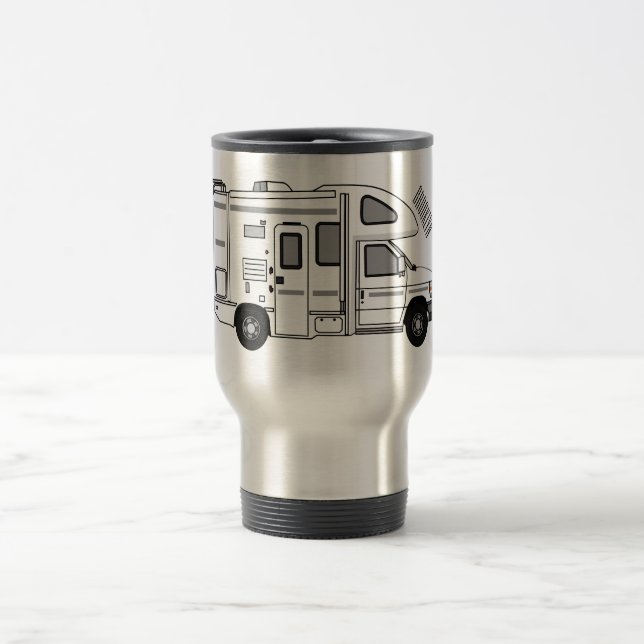 Caneca Térmica Ilustração de desenho animado de Campervan (Centro)