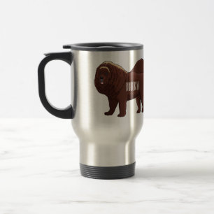 Caneca Térmica Ilustração de desenho animado de cão Mastiff Tibet