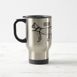 Caneca Térmica Ilustração de desenho animado de carruagem e caval