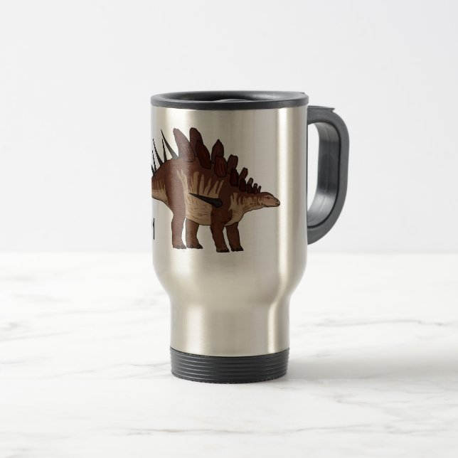 Caneca Térmica Ilustração de desenho animado de Kentrosaurus (Frente Esquerda)