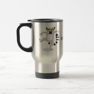 Caneca Térmica Ilustração de desenho animado de lêmur de cauda de
