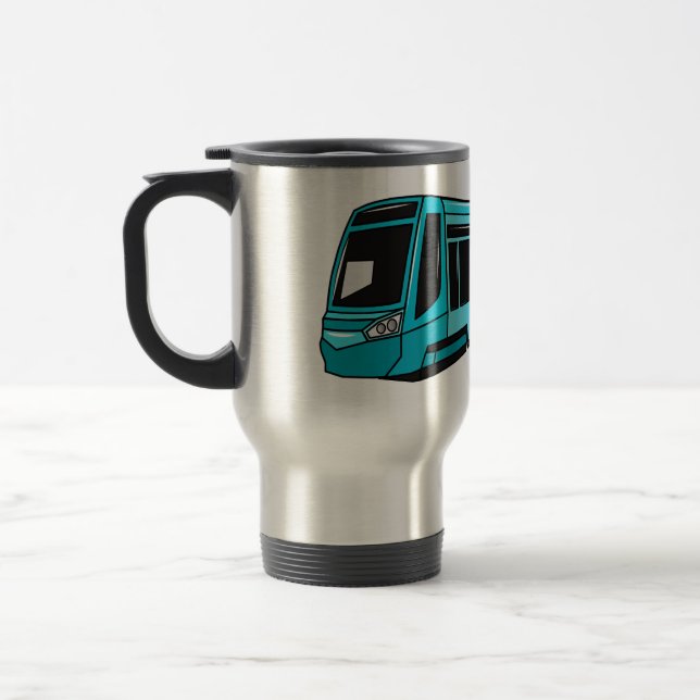 Caneca Térmica Ilustração de desenho animado de locomotiva elétri (Esquerda)