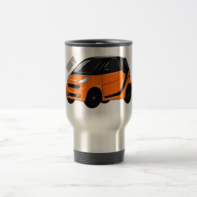 Caneca Térmica Ilustração de desenho animado de microcarro (Centro)