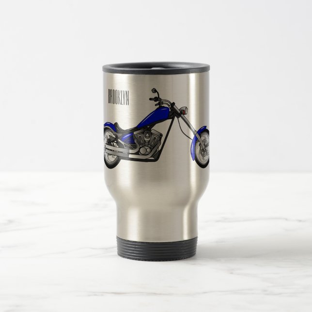 Caneca Térmica Ilustração de desenho animado de motocicleta Chopp (Centro)