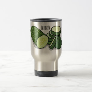 Caneca Térmica Ilustração de desenho animado de pepino