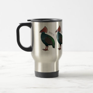 Caneca Térmica Ilustração de desenho animado de perdiz crestada