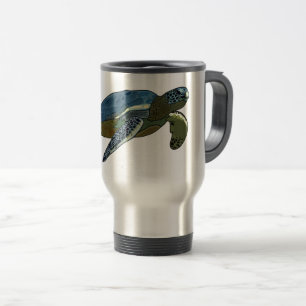 Caneca Térmica Ilustração de desenho animado de tartaruga marinha