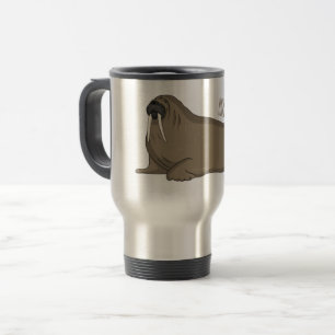 Caneca Térmica Ilustração de desenho animado de Walrus