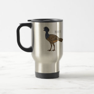 Caneca Térmica Ilustração de desenho animado do mutum grande