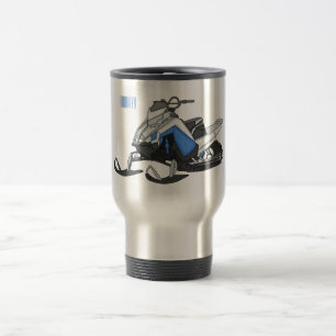 Caneca Térmica Ilustração de desenho animado Snowmobile
