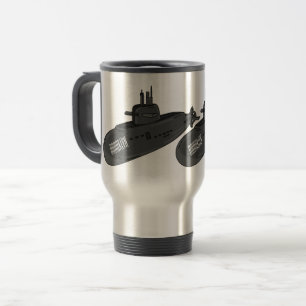 Caneca Térmica Ilustração de desenho animado submarino