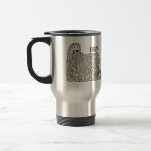 Caneca Térmica Ilustração de desenho de cães Komondor