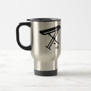Caneca Térmica Ilustração de desenho de piano de teclado