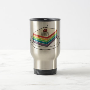 Caneca Térmica Ilustração de desenho do bolo-arco-íris