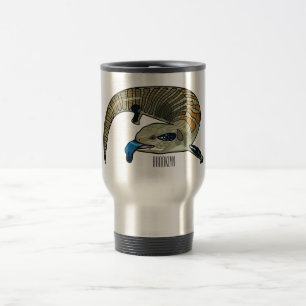 Caneca Térmica Ilustração de desenho em tons azuis