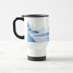 Caneca Térmica ilustração de esportes de inverno
