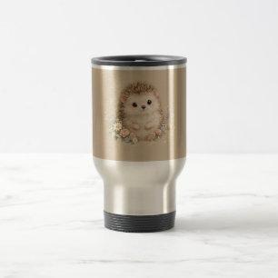 Caneca Térmica Ilustração de Jardim de Ourigo em Aquarela