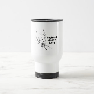 Caneca Térmica Ilustração de Linha Artística Sentimental de Famíl