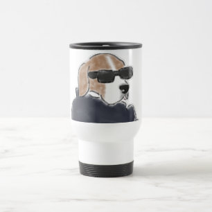 Caneca Térmica Ilustração de um Beagle Legal Usando Óculos de Sol