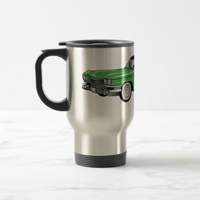 Caneca Térmica Ilustração do desenho animado Classic car 1959 (Esquerda)