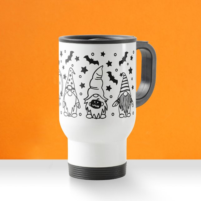Caneca Térmica Ilustração do Dia das Bruxas dos Gnomos Bumkins (Criador carregado)