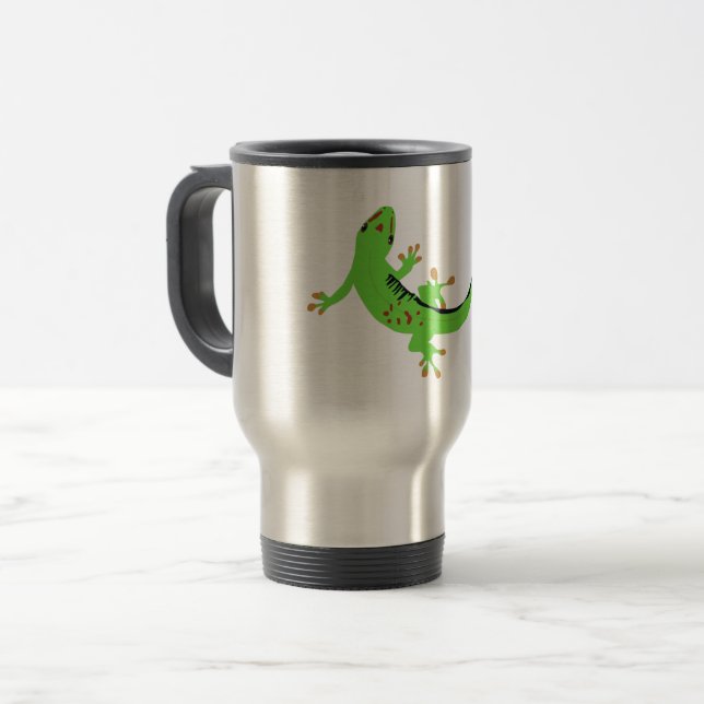 Caneca Térmica Ilustração do Réptil Gecko Lizard (Frente Esquerda)