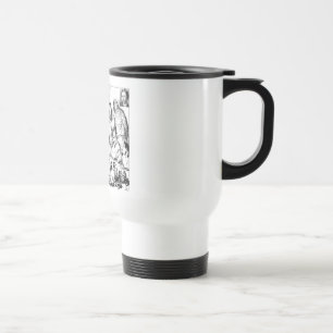 Caneca Térmica Ilustração e Citação de Lewis Carroll do Espelho