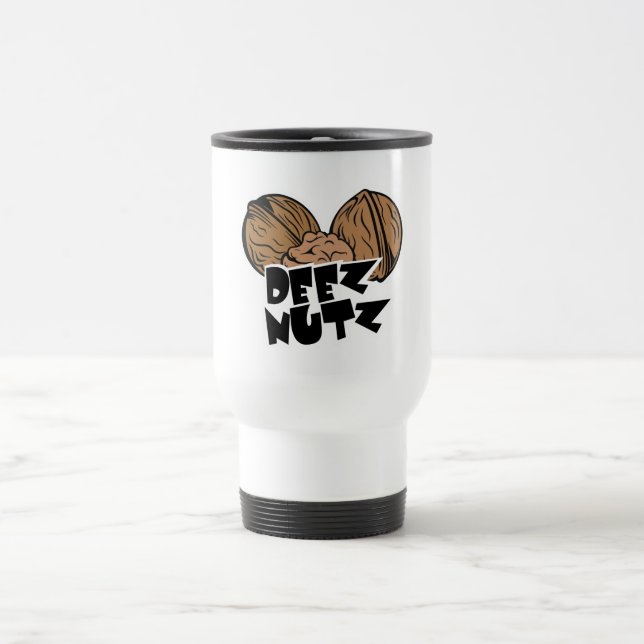 Caneca Térmica Ilustração engraçada de Deez Nutz (Centro)