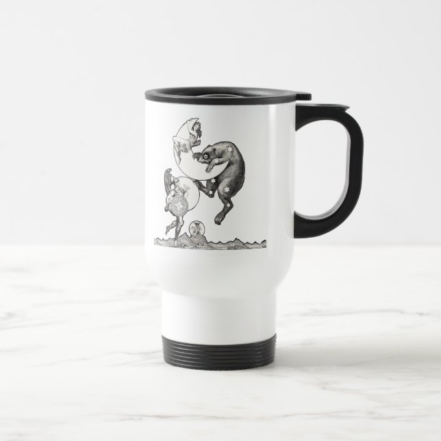 Caneca Térmica Ilustração Noturna do Deus do Universo da Lua Cele (Direita)