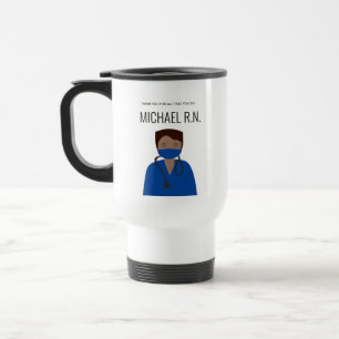 Caneca Térmica Ilustração personalizada de Enfermeiro Masculino O