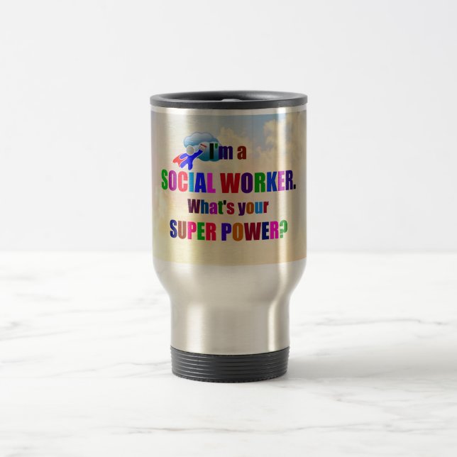 Caneca Térmica "I'm a Social Worker" popular design, (Centro)
